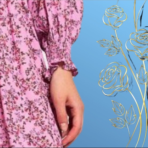 NEW! Cotton pink Turkey made floral casual summer dress 🛍💖 - Picture 6 of 7